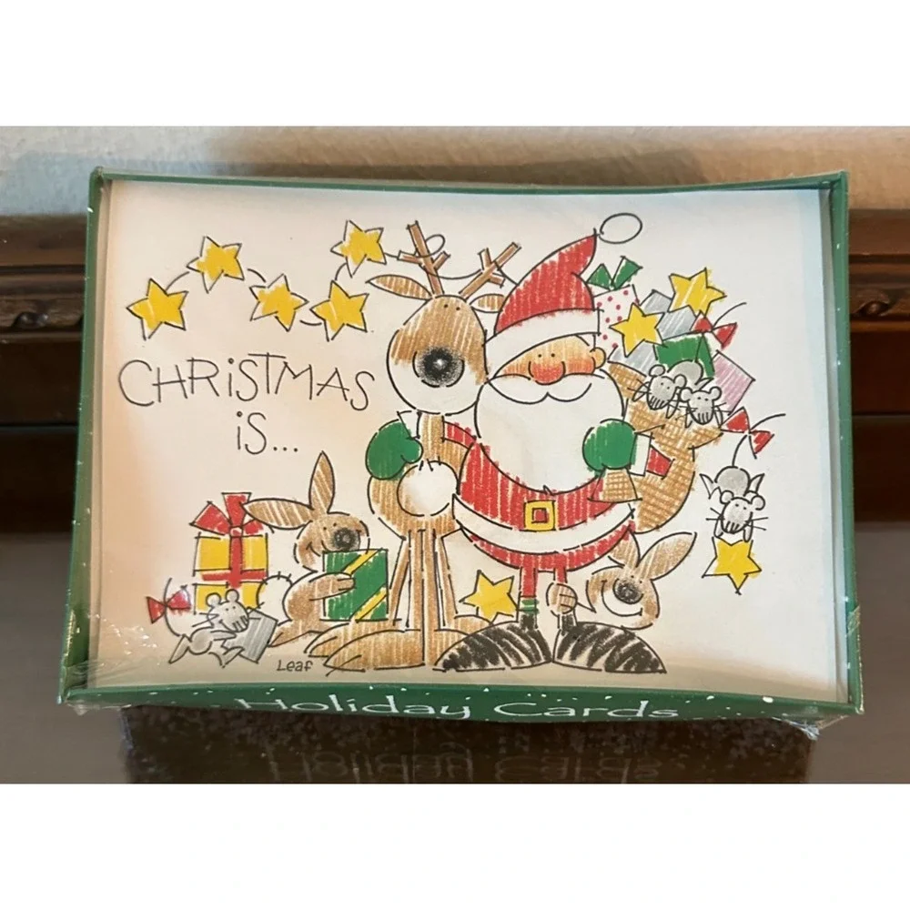 Vtg Paper Magic Group Santa‎ Christmas Holiday Cards Boxed 20 Cards & Envelopes